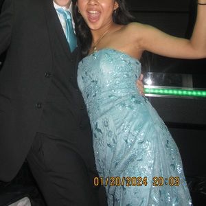 Oh Polly Blue embellished lace Sorcha Dress SIZE 2 US 🪩WORN ONCE🪩